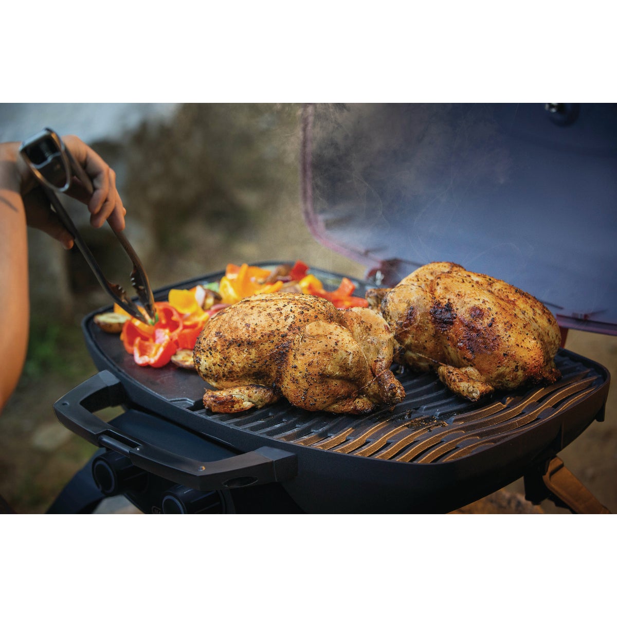 Napoleon TravelQ 285 Portable Propane Gas Grill with Griddle, Red Image 4
