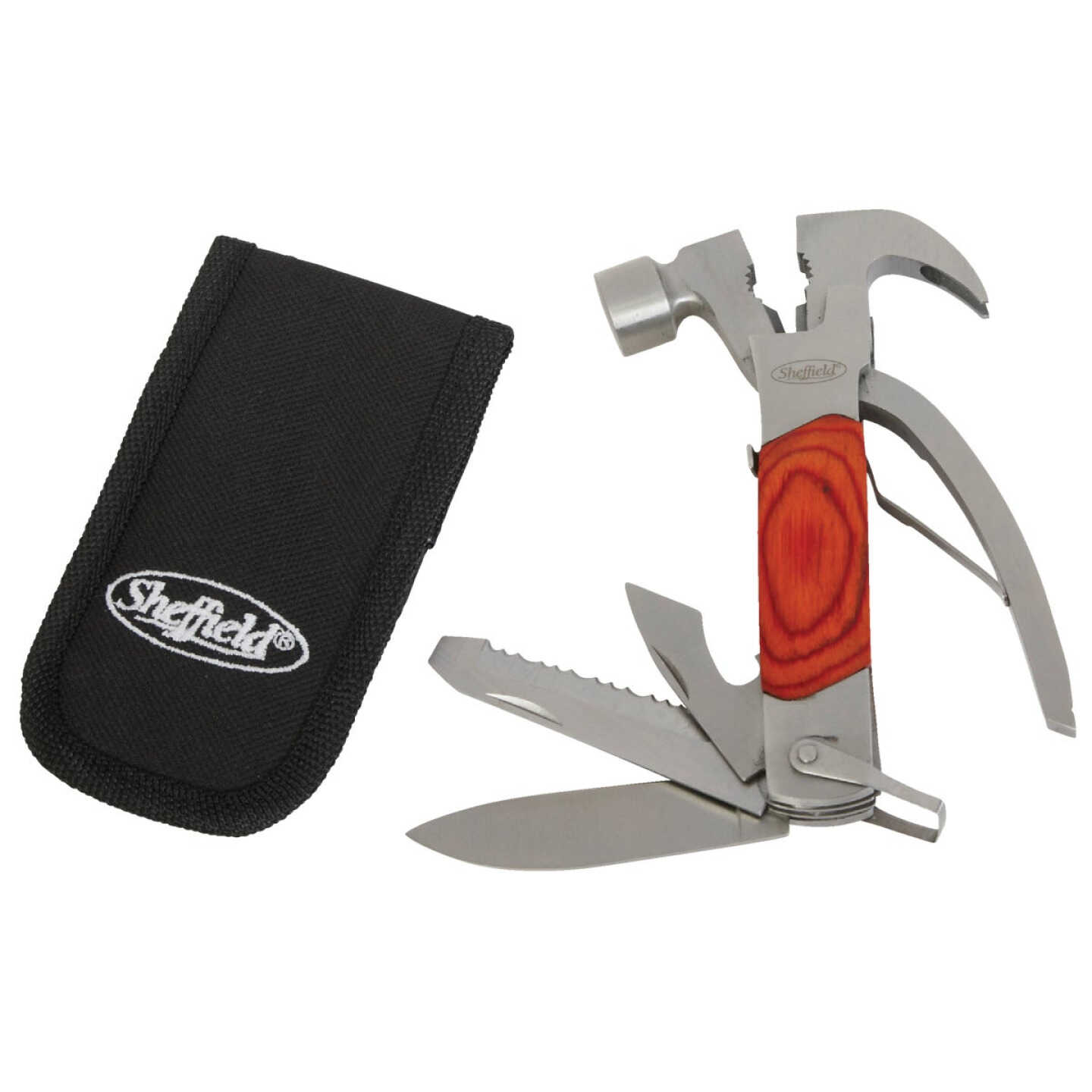 Sheffield 14-In-1 Stainless Steel & Wood Multi-Tool Image 3