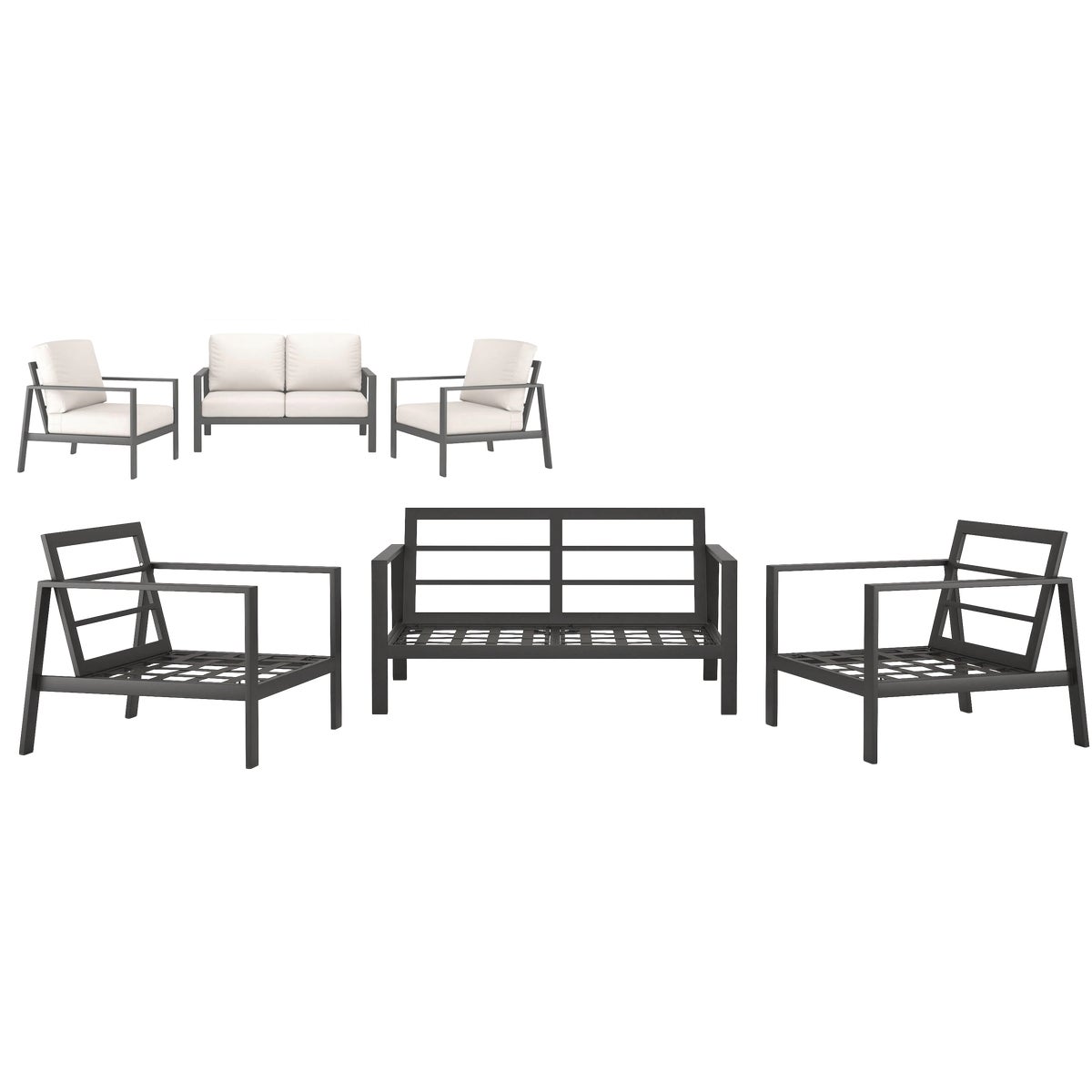 Northcape International Rockton 3-Piece Loveseat Chat Set (Frames Only) Image 2