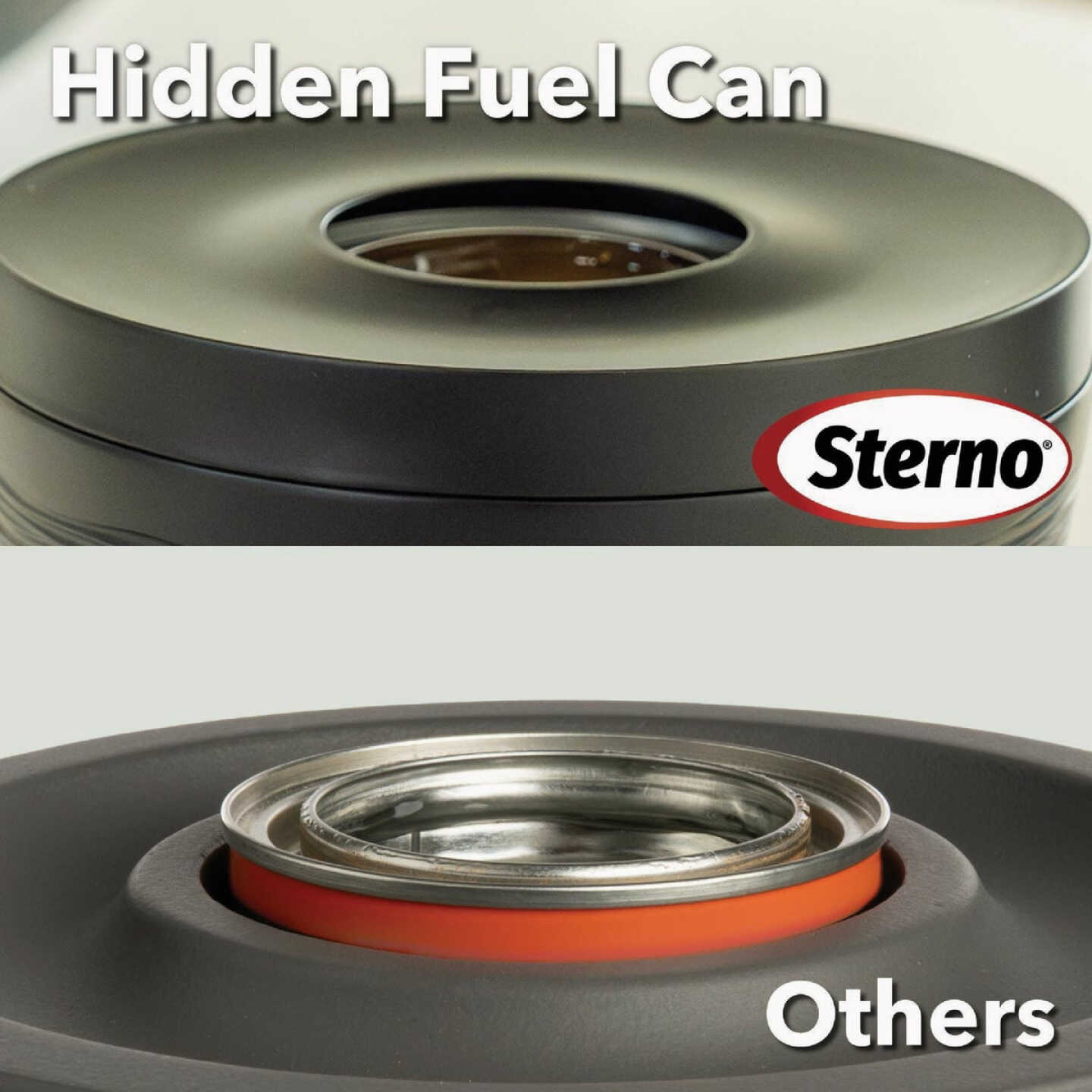 Sterno Small Cocoa & Sand with Dark Brown Lid Tabletop Fire Pit Image 3