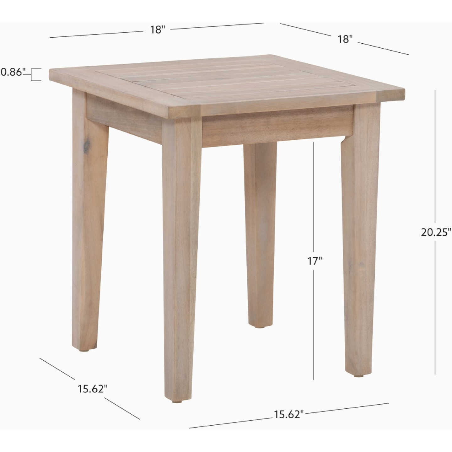Linon Svana 18 In. Square Natural Finish Wood Side Table Image 2