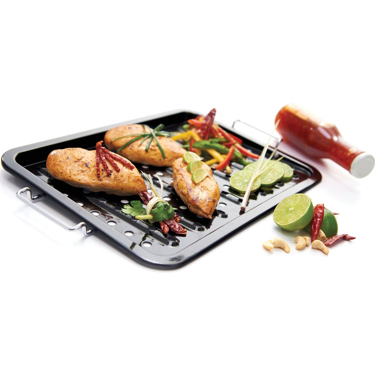 GrillPro 11 In. W. x 16 In. L. Porcelain Coated Stainless Steel Grill Topper Tray Image 2