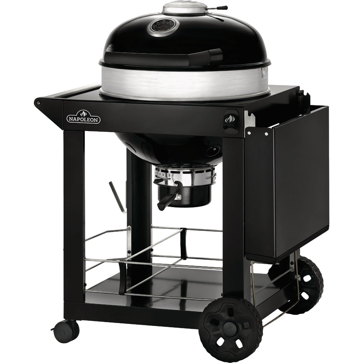 Napoleon PRO22 Charcoal Kettle Grill, Black with Cart Image 3