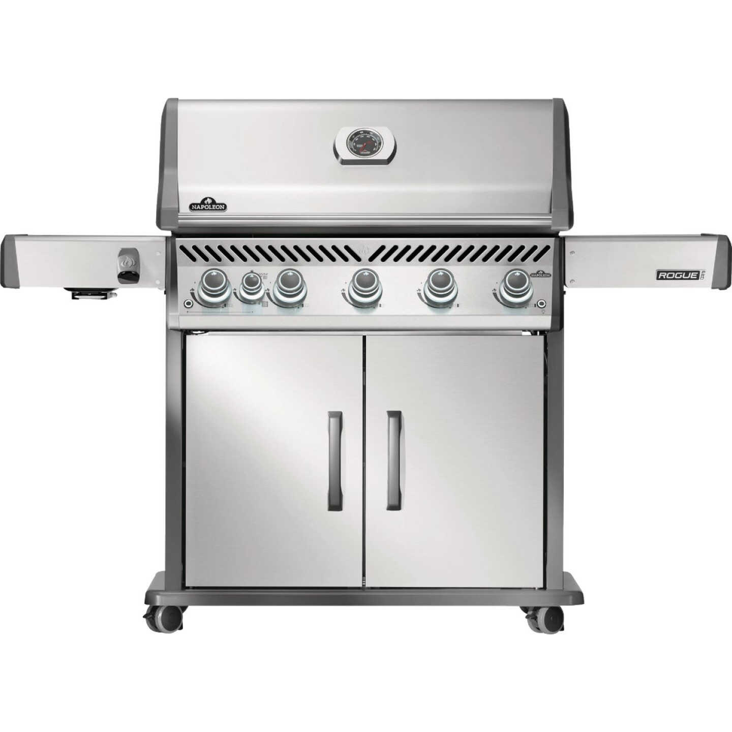 Napoleon Rogue Pro 625 5-Burner LP Gas Grill with Infrared Side Burner, Stainless Steel Image 1