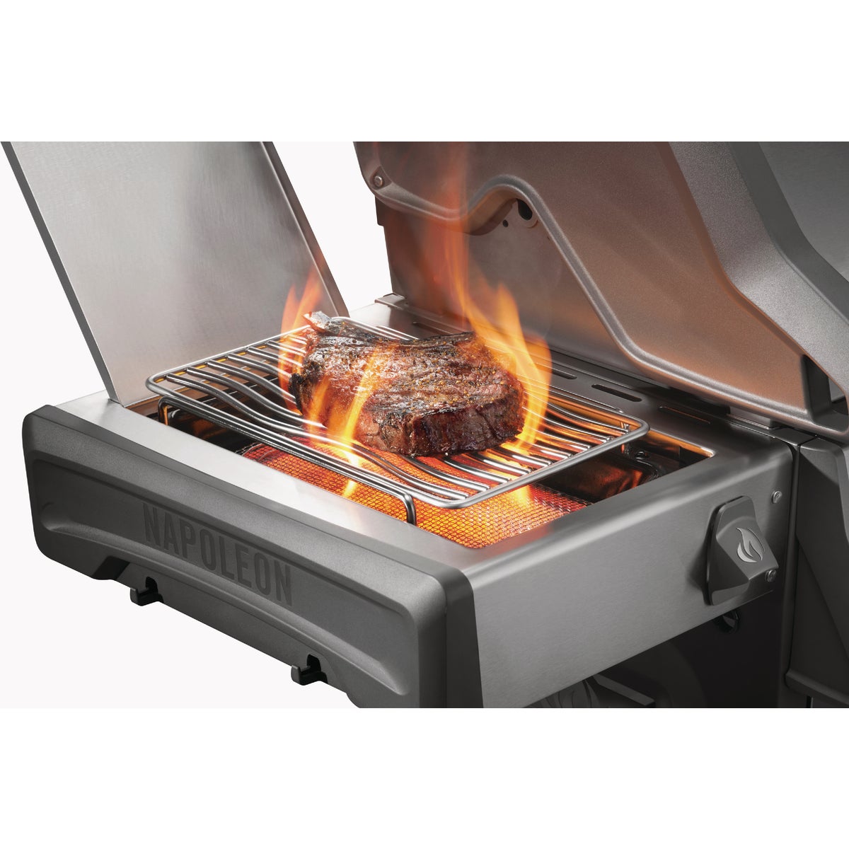 Napoleon Rogue Pro 625 5-Burner LP Gas Grill with Infrared Side Burner, Stainless Steel Image 2