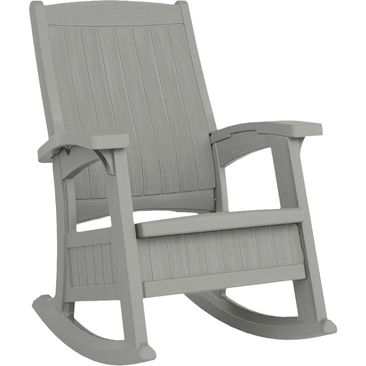 Suncast Dove Gray Rocking Chair with Storage