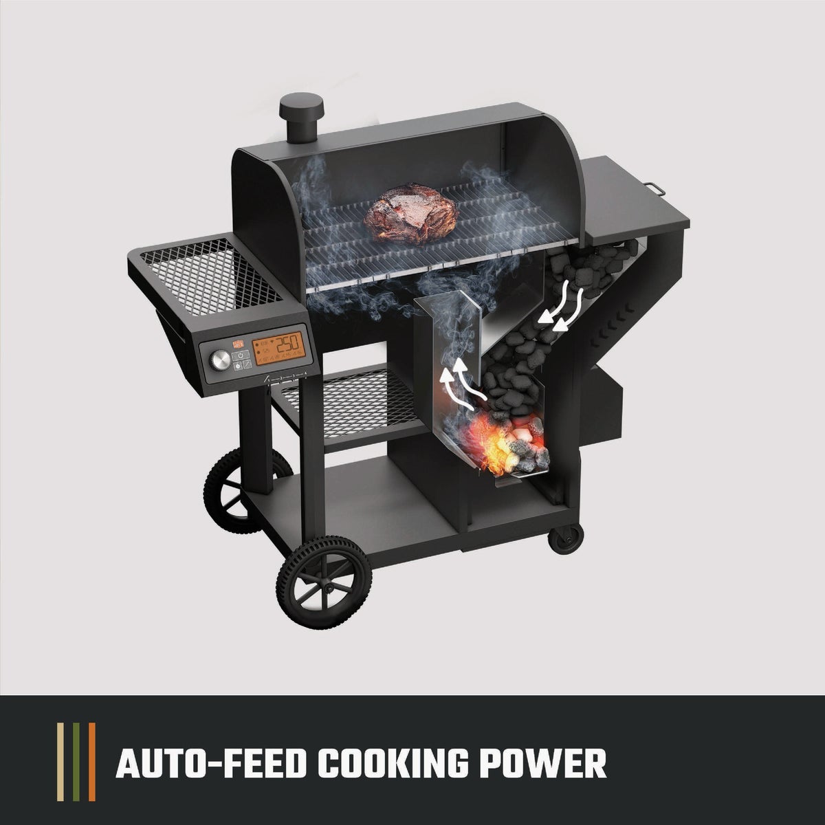Oklahoma Joe's Tahoma 900 Sq. In. Auto-Feed Wi-Fi Charcoal Smoker & Grill Image 2