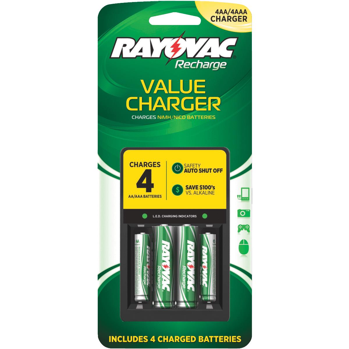 CHARGER W/4 BATTERIES