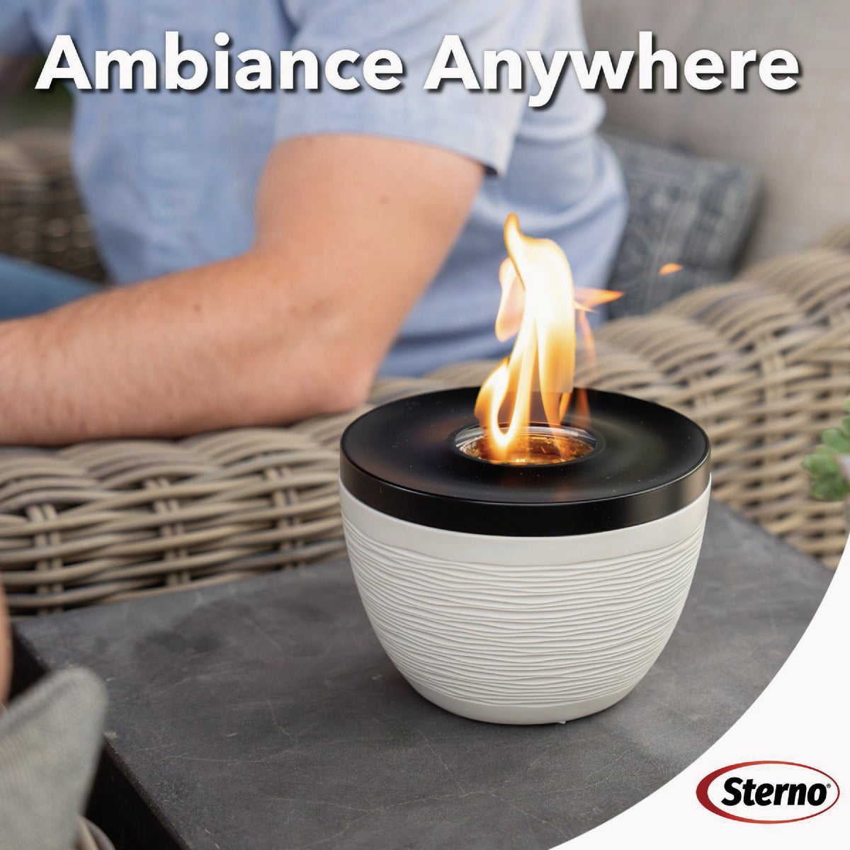 Sterno Small Onyx with Black Lid Tabletop Fire Pit Image 2