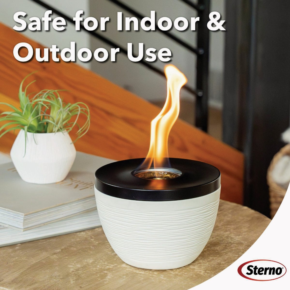 Sterno Small Onyx with Black Lid Tabletop Fire Pit Image 4