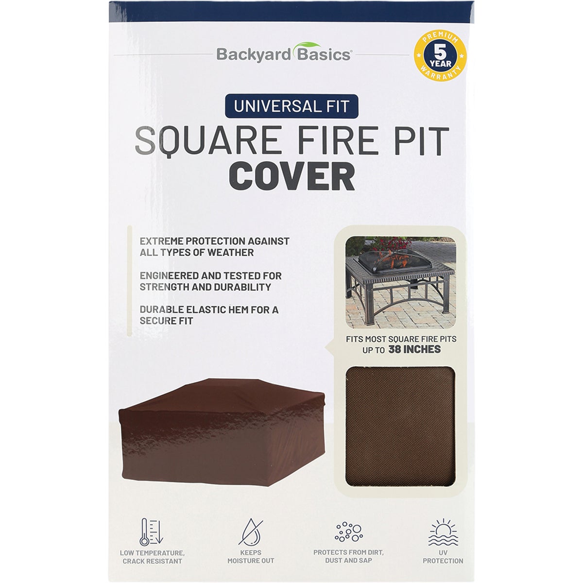 Backyard Basics 38 In. Square Firepit Cover Image 4