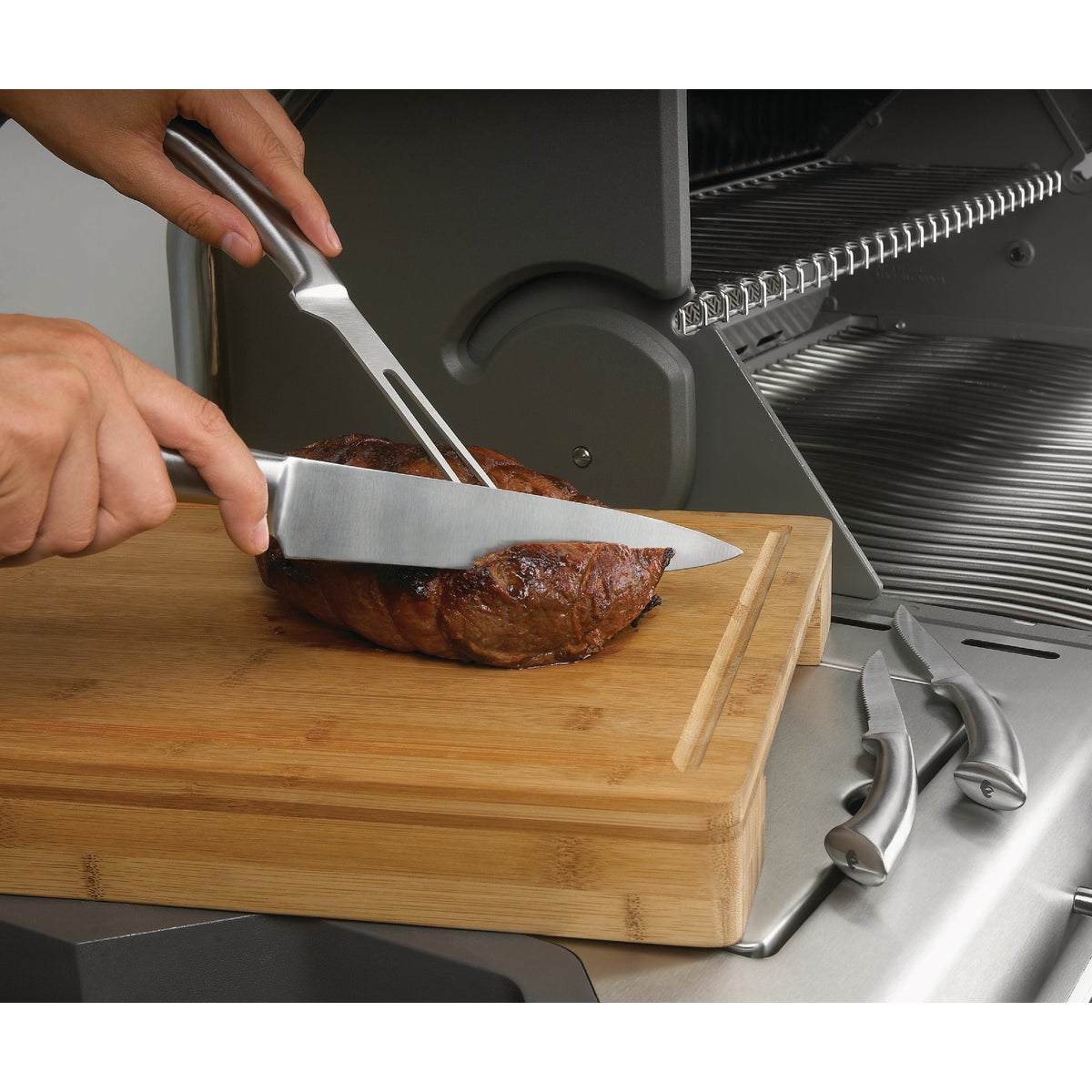 Napoleon PRO Cutting Board with Stainless Steel Bowls Image 2
