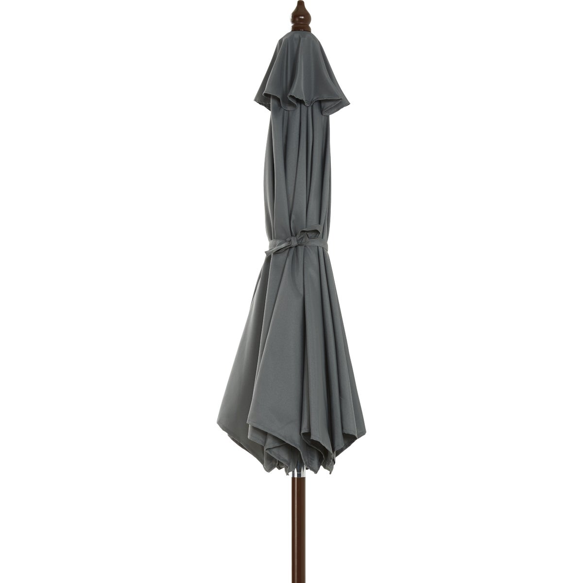 Outdoor Expressions 9 Ft. Pulley Gray Market Patio Umbrella with Chrome Plated Hardware Image 4