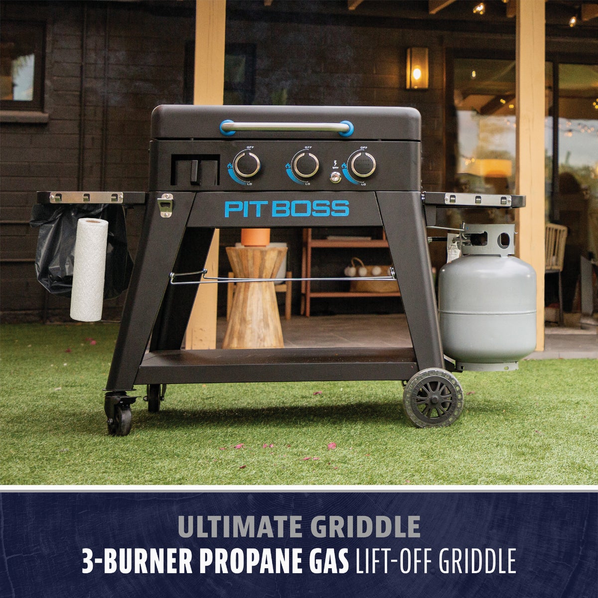 Pit Boss 3-Burner Propane Gas Gas Griddle Flat Top Grill, Black Image 2