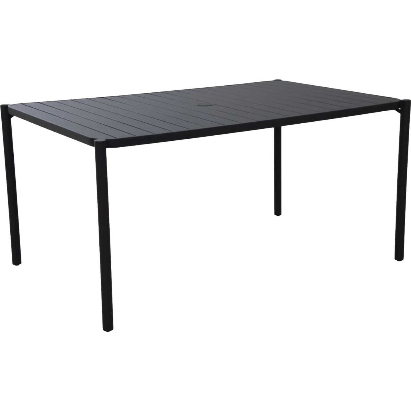 Sunjoy 59 In. x 37 In. Rectangle Heavy-Duty Black Steel Dining Table Image 2