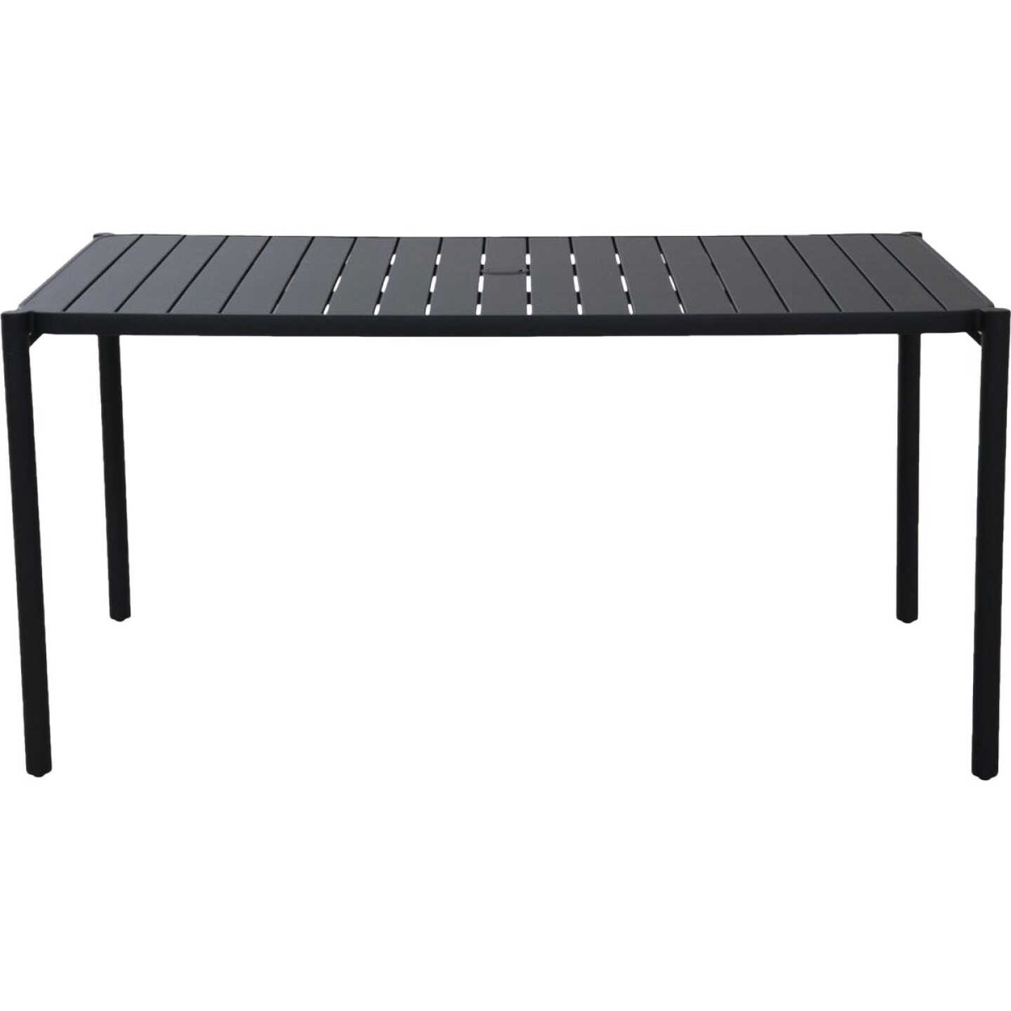 Sunjoy 59 In. x 37 In. Rectangle Heavy-Duty Black Steel Dining Table Image 1