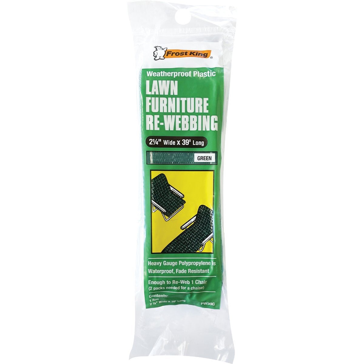 Frost King Green 39 Ft. L. Outdoor Chair Webbing Image 3