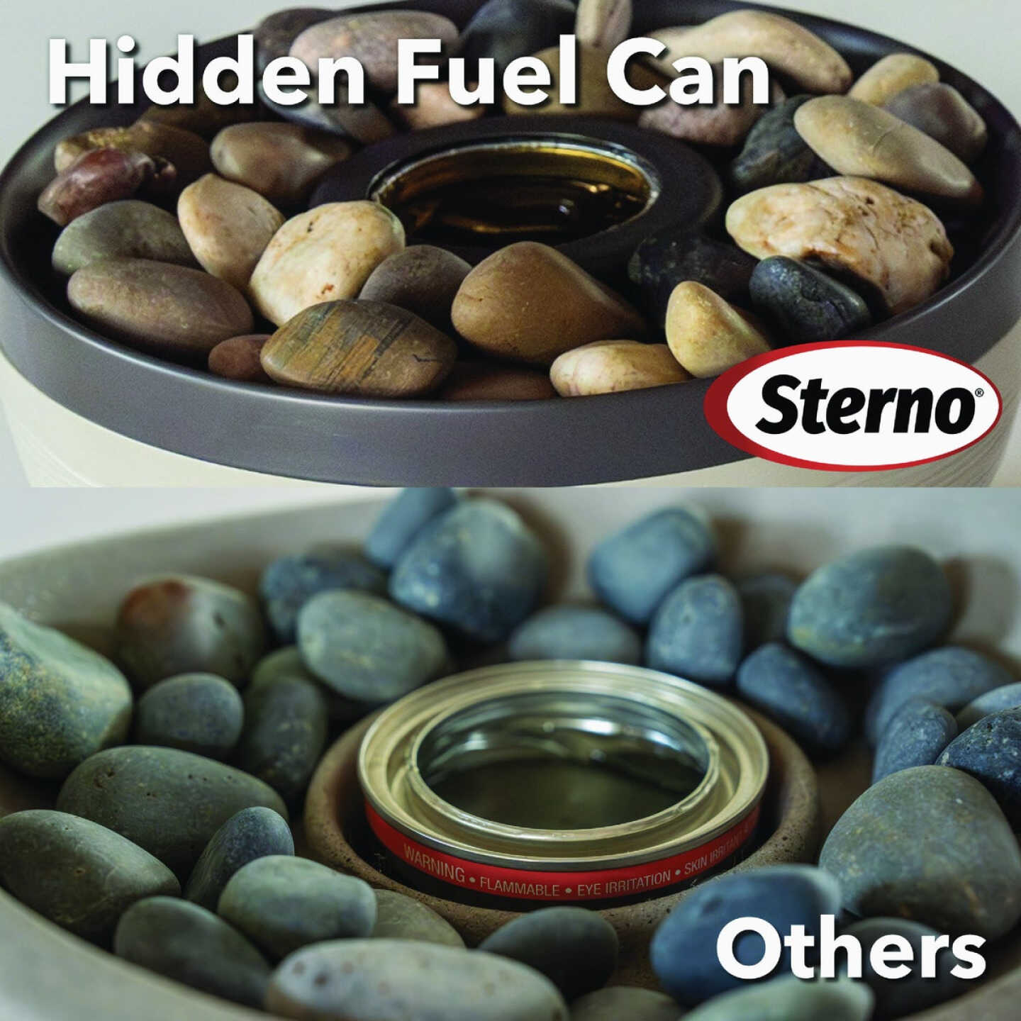 Sterno Medium Cocoa & Sand with Dark Brown Lid Tabletop Fire Pit Image 3