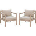Linon Svana Natural Finish Wood Side Chair with Beige Cushions (2-Piece) Image 1