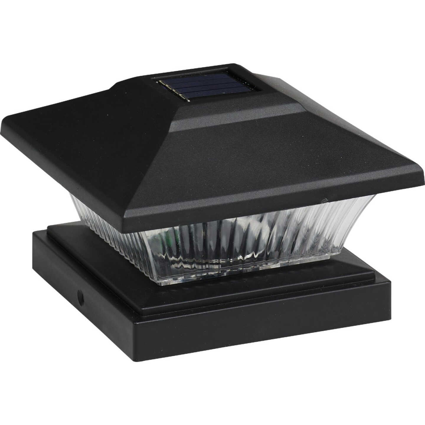 Black Solar LED Light Post Cap Image 1