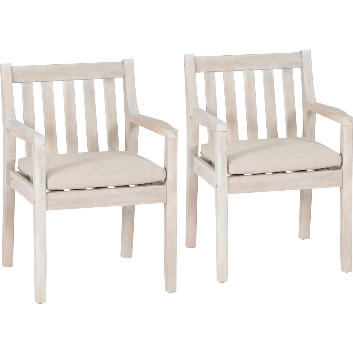 Linon Svana Natural Acacia Wood Dining Arm Chair Set (2-Piece) Image 1