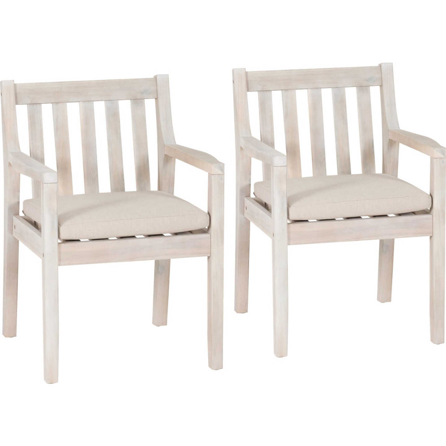 Linon Svana Natural Acacia Wood Dining Arm Chair Set (2-Piece) Image 1