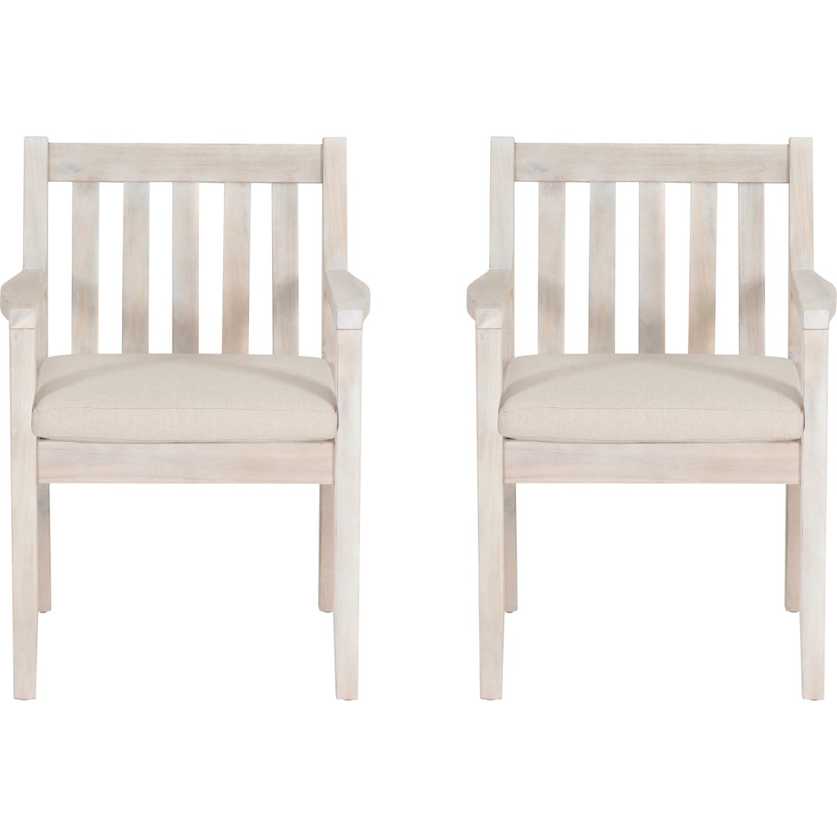 Linon Svana Natural Acacia Wood Dining Arm Chair Set (2-Piece) Image 6