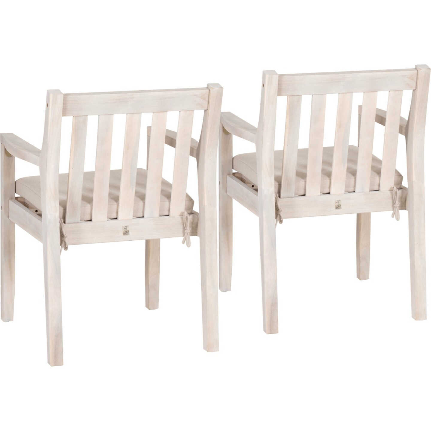 Linon Svana Natural Acacia Wood Dining Arm Chair Set (2-Piece) Image 7