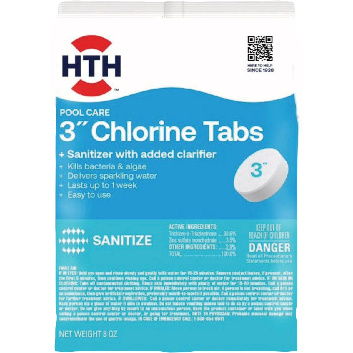 HTH Pool Care 3 In. 8 Oz. Chlorine Tabs Advanced