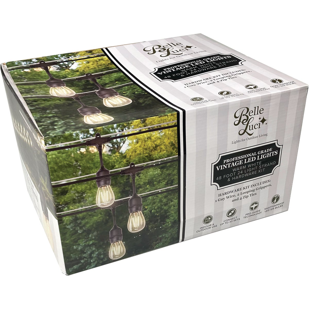 Holiday Bright Lights Belle Luci 24-Bulb Warm White S14 Vintage LED Light Set