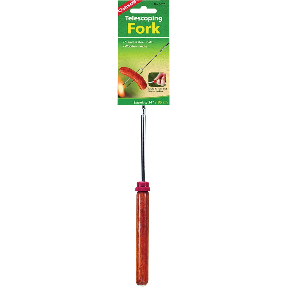 Coghlans 6.5 In. to 34 In. Telescoping Chrome-Plated Metal Hot Dog Fork