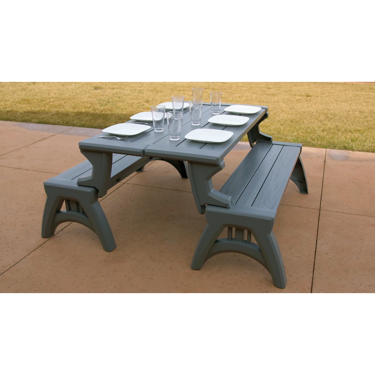 Convert A Bench 58 In. L Gen 2 XL Platinum Gray Foldable Bench Image 3
