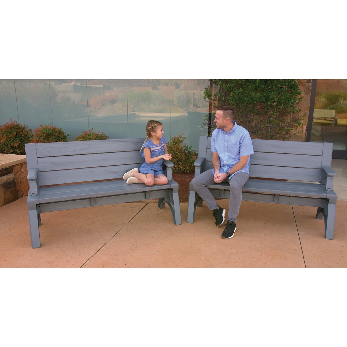 Convert A Bench 58 In. L Gen 2 XL Platinum Gray Foldable Bench Image 2