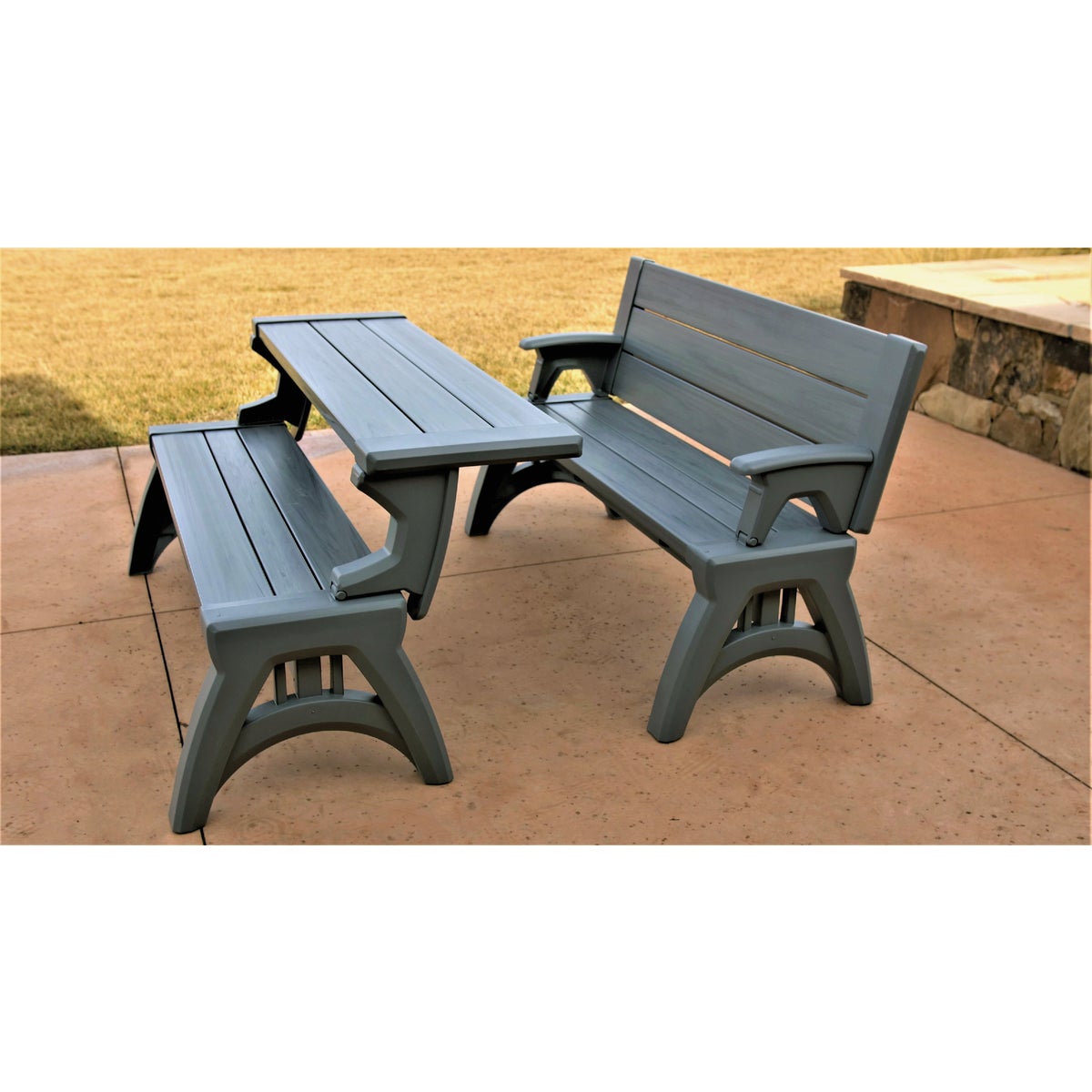 Convert A Bench 58 In. L Gen 2 XL Platinum Gray Foldable Bench Image 4