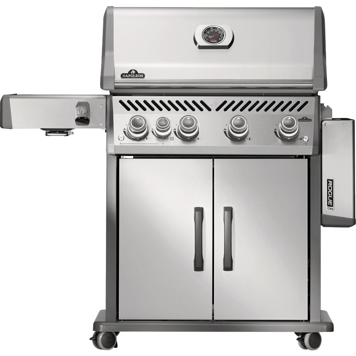 Napoleon Rogue Pro 525 4-Burner LP Gas Grill with Infrared Side Burner, Stainless Steel Image 3