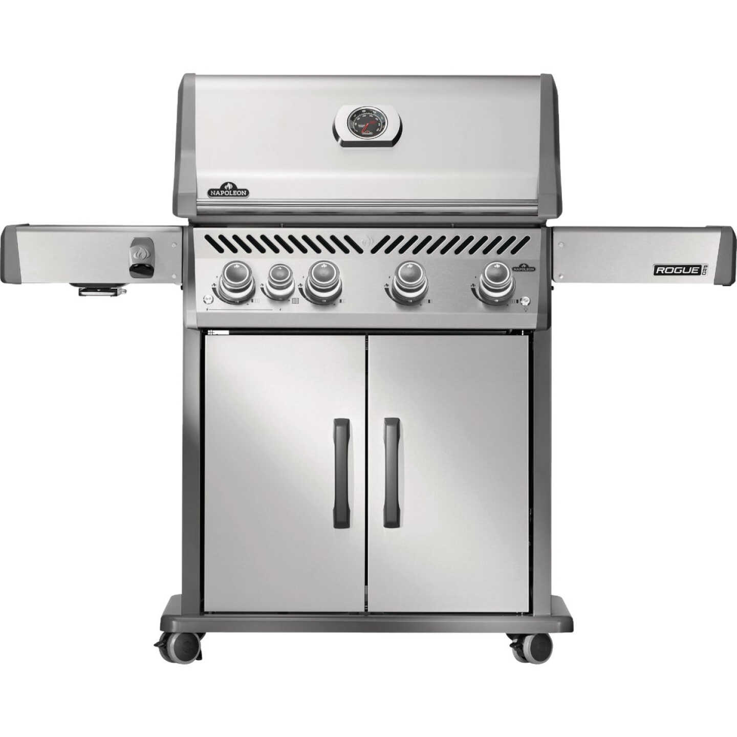 Napoleon Rogue Pro 525 4-Burner LP Gas Grill with Infrared Side Burner, Stainless Steel Image 1