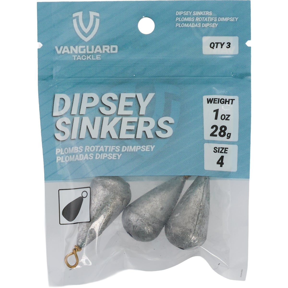 Vanguard Size 4 1 Oz. Dipsey Sinker (3-Pack) Image 2