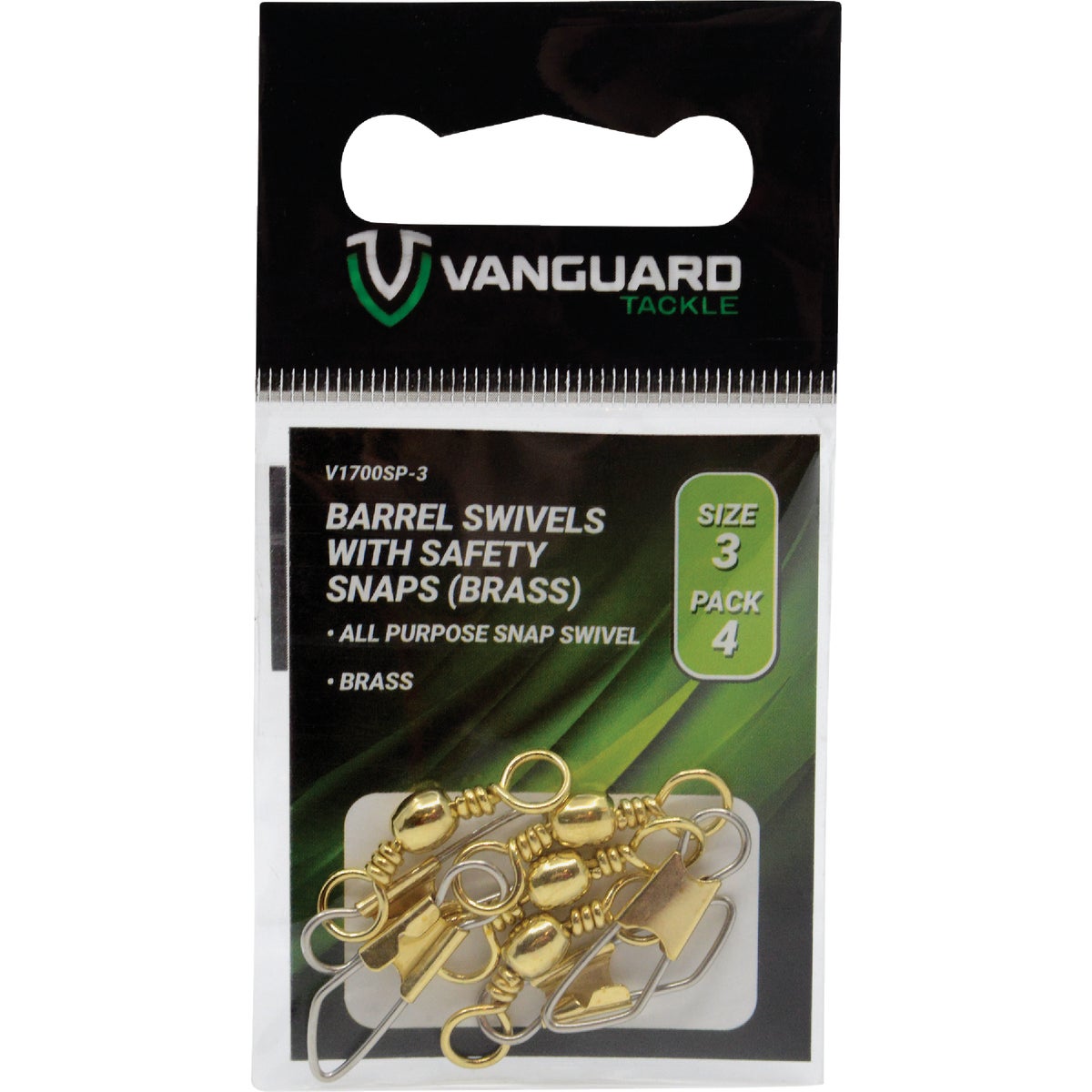 Vangard Size 12 15 Lb. Solid Brass Snap Swivel (7-Pack)