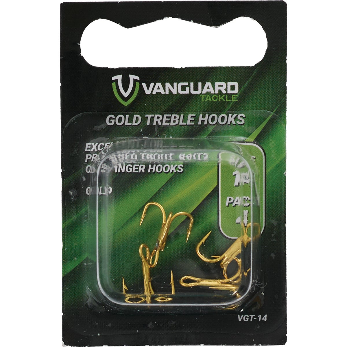 Vanguard Size 14 Gold Treble Fishing Hooks (4-Pack) Image 2