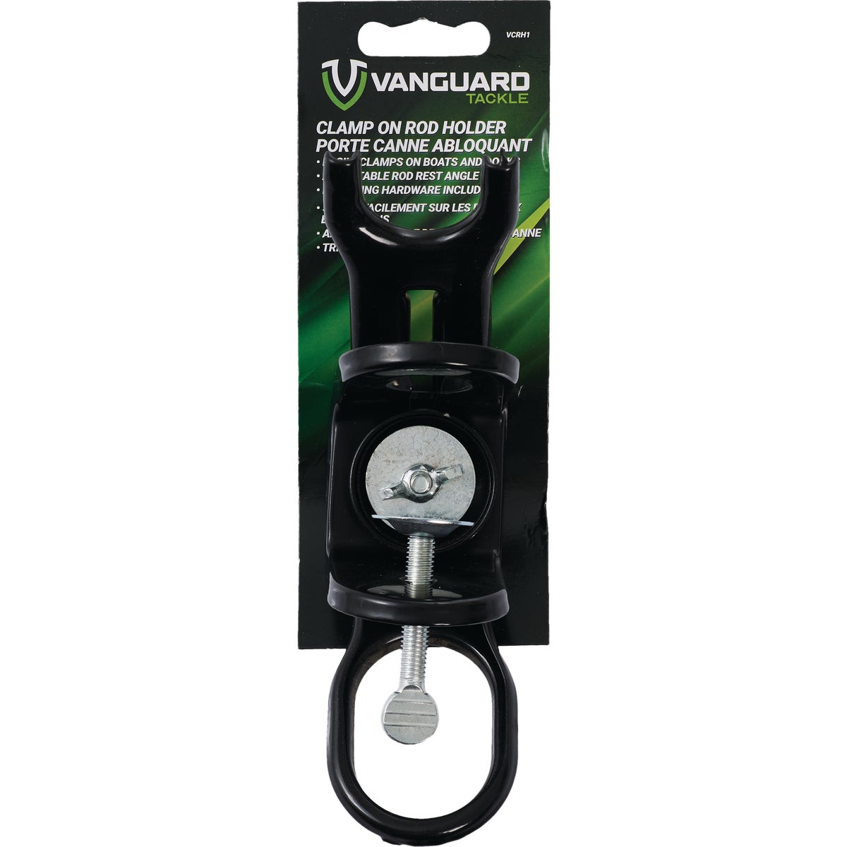 Vanguard Black Metal Clamp-On Boat Fishing Rod Holder Image 2