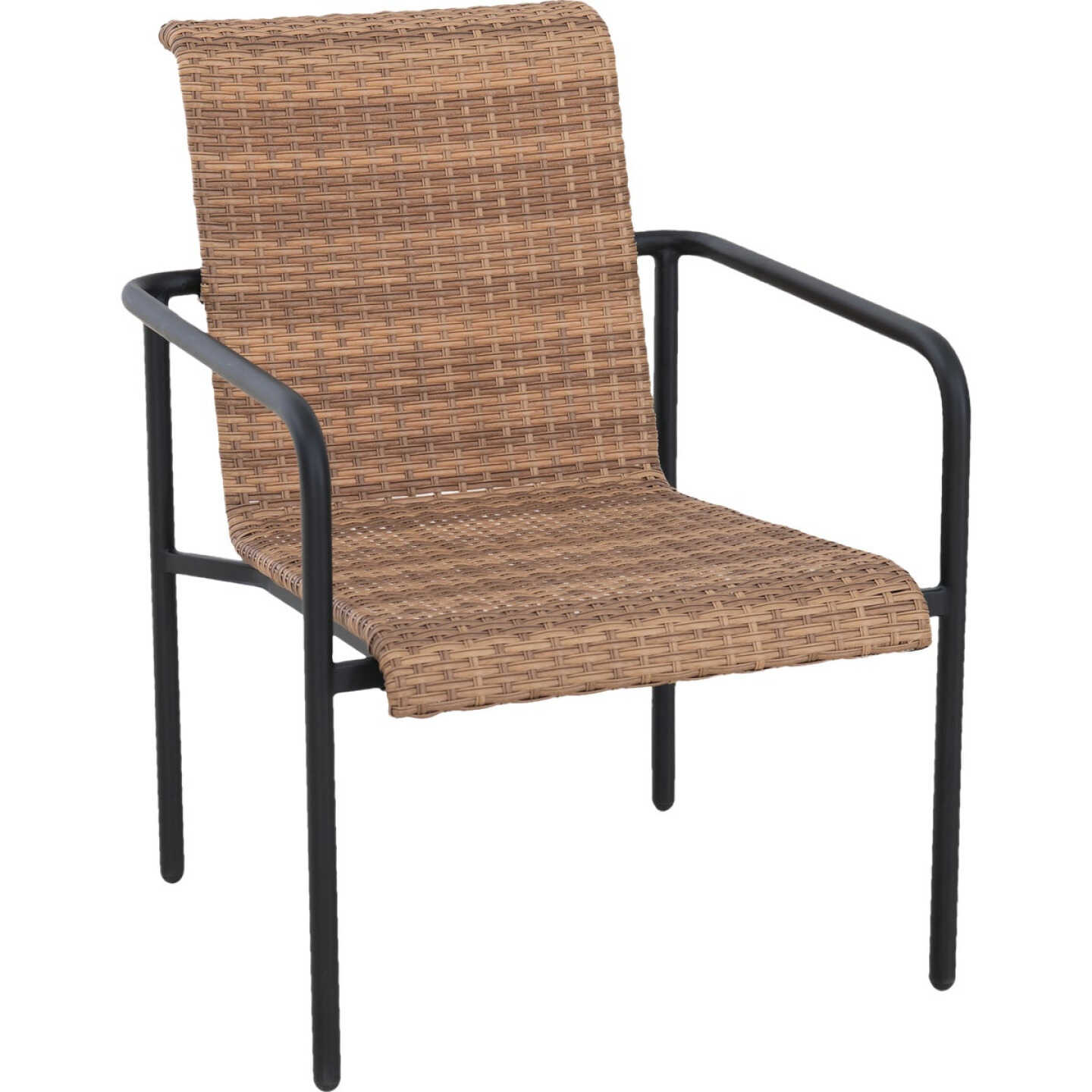 Sunjoy Brown Wicker Heavy-Duty Steel Stacking Lounge Chair Image 1