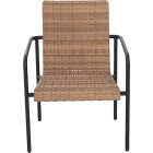 Sunjoy Brown Wicker Heavy-Duty Steel Stacking Lounge Chair Image 2
