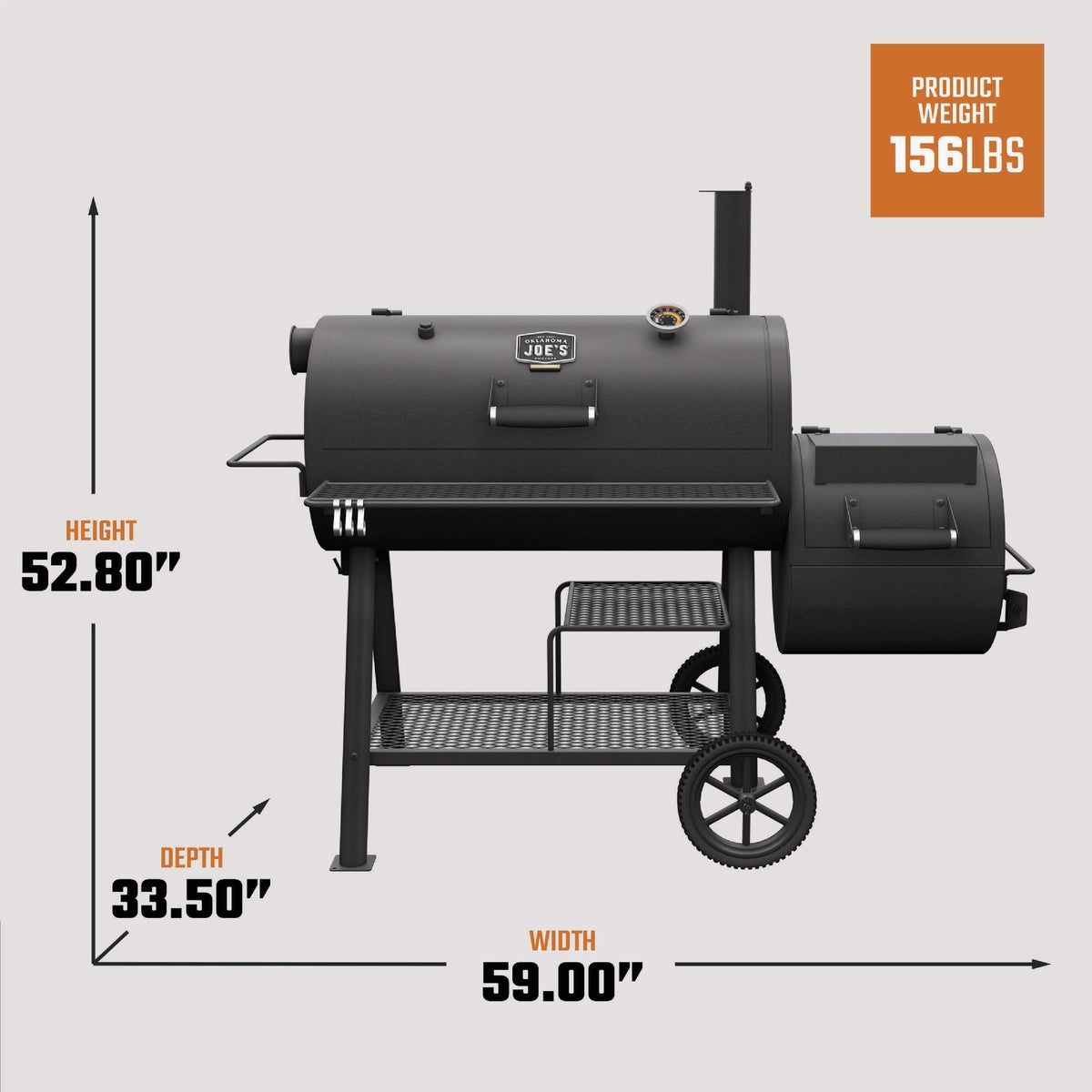 Oklahoma Joe's Highland 1093 Sq. In. Offset Reverse Flow Offset Charcoal Smoker &  Grill Image 3
