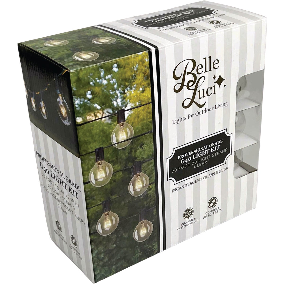 Holiday Bright Lights Belle Luci 20-Bulb G40 Clear Incandescent Light Kit Image 1