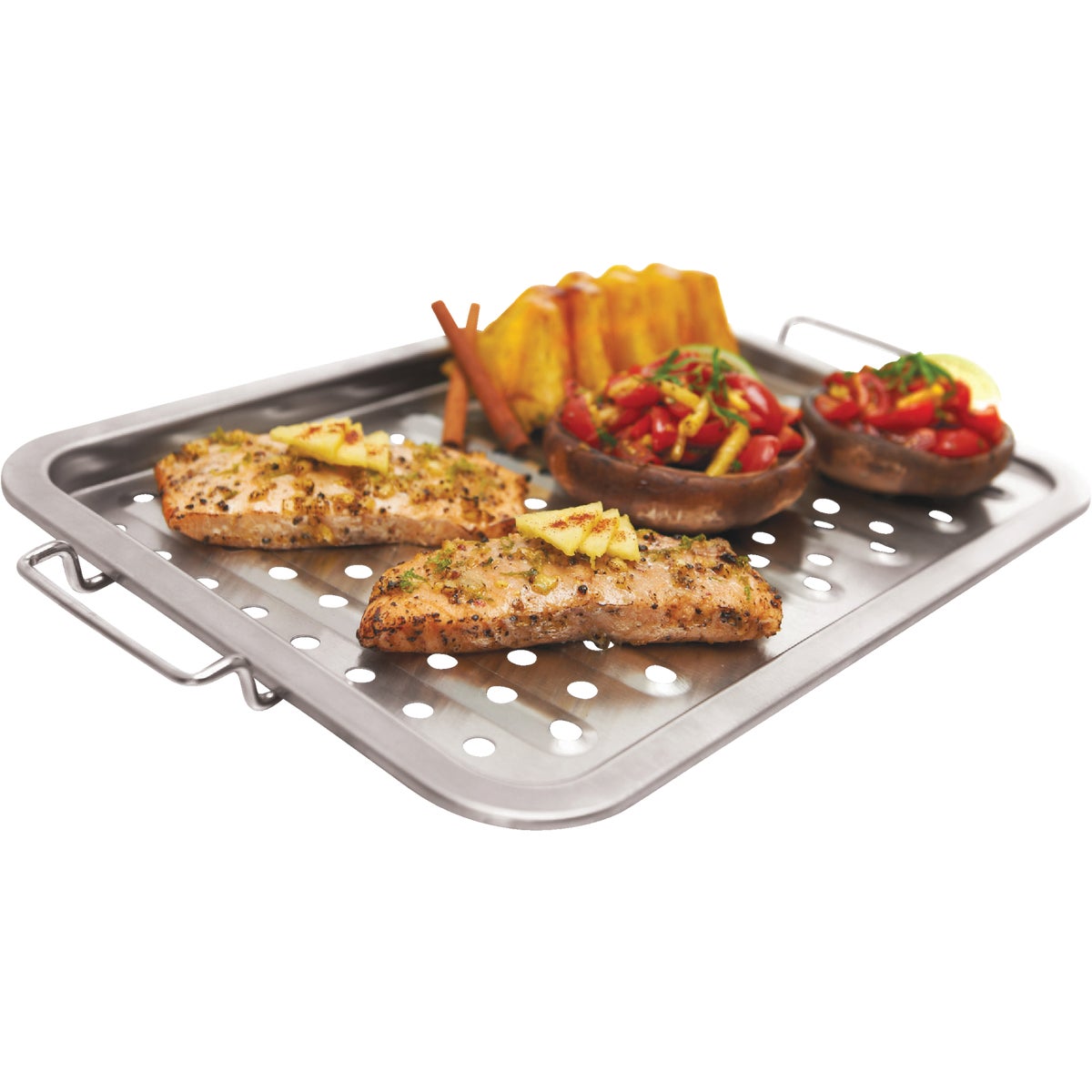 GrillPro 11 In. W. x 16 In. L. Stainless Steel Grill Topper Tray Image 3