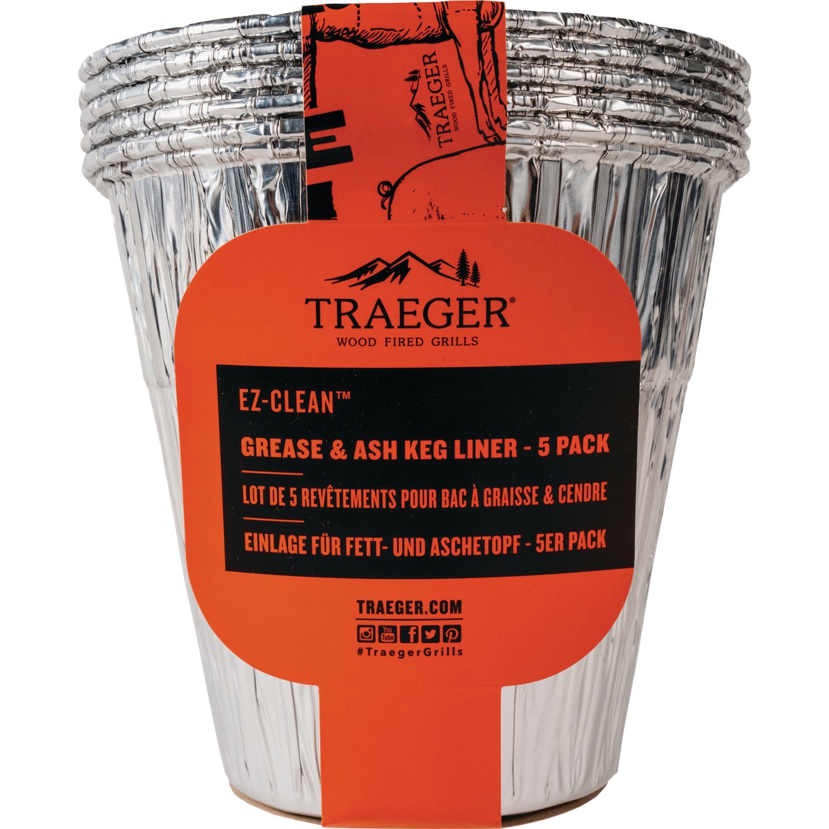 Traeger EZ-Clean Grease & Ash Keg Liner (5-Pack)