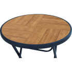 Sunjoy 24 In. Round Heavy-Duty Woodgrain Finish Steel Folding Table Image 3