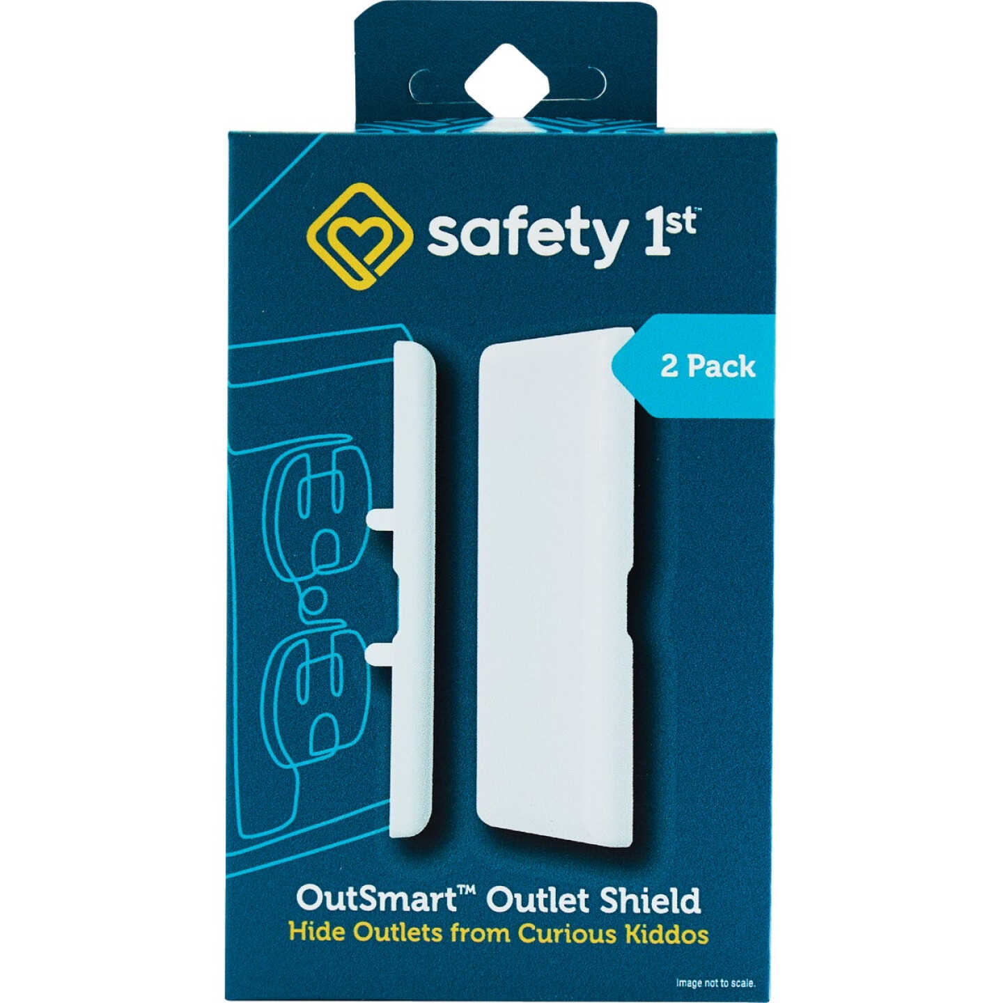 Safety 1st Outsmart Plug In White Outlet Shield (2-Pack) Image 1