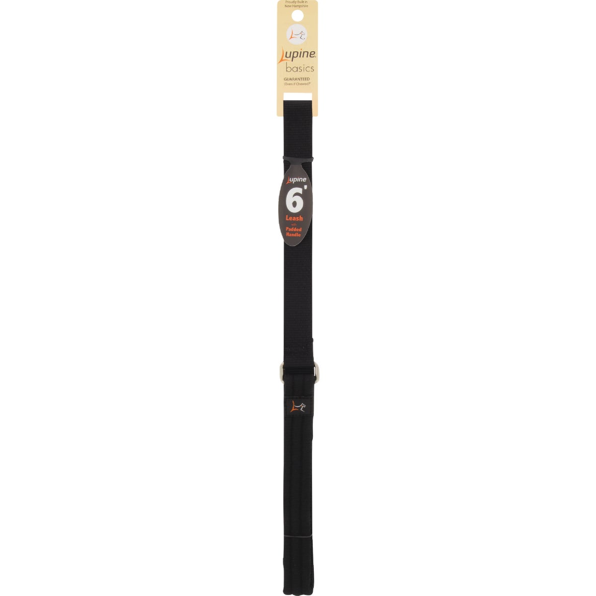 Lupine 1 In. x 6 Ft. Traditional Solid Black Dog Leash