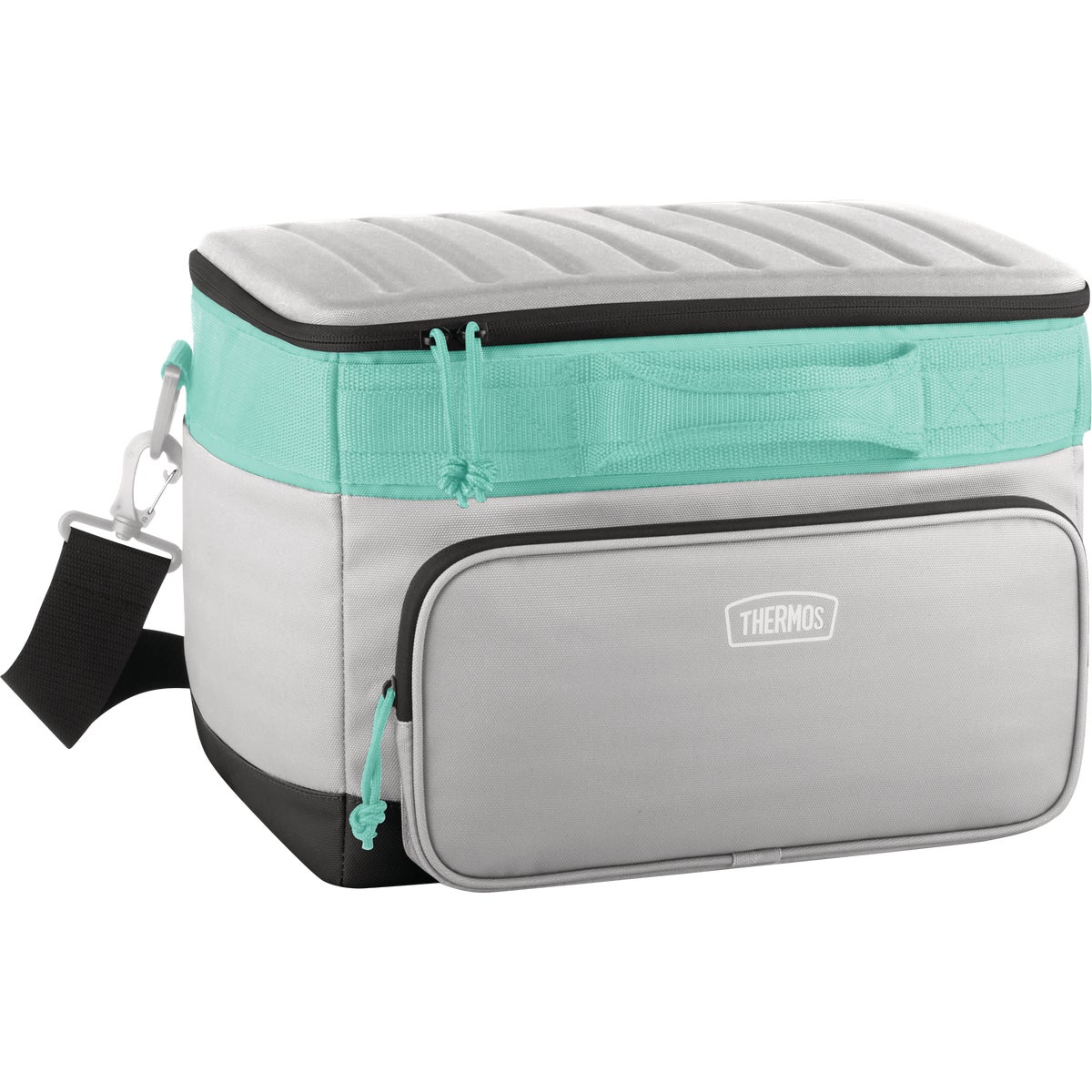 Thermos 24-Can Soft Side Cooler, Gray/Mint